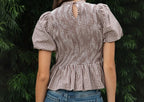 Brown Sugar Gingham Peplum Top