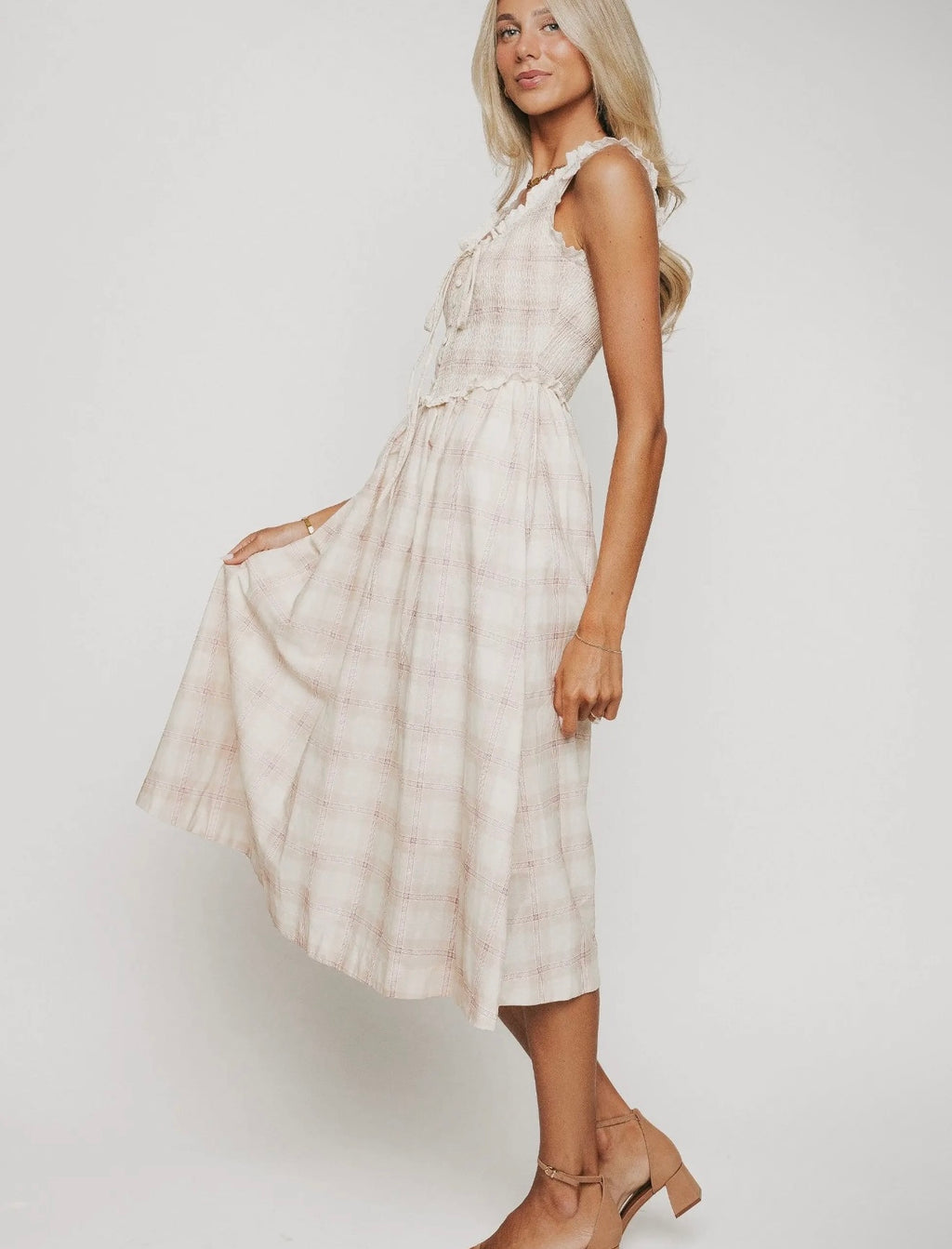 Willow Check Midi Dress