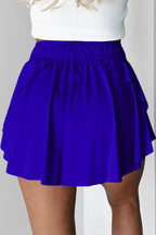 Dark Blue Drawstring High Waist Lined Tennis Skort