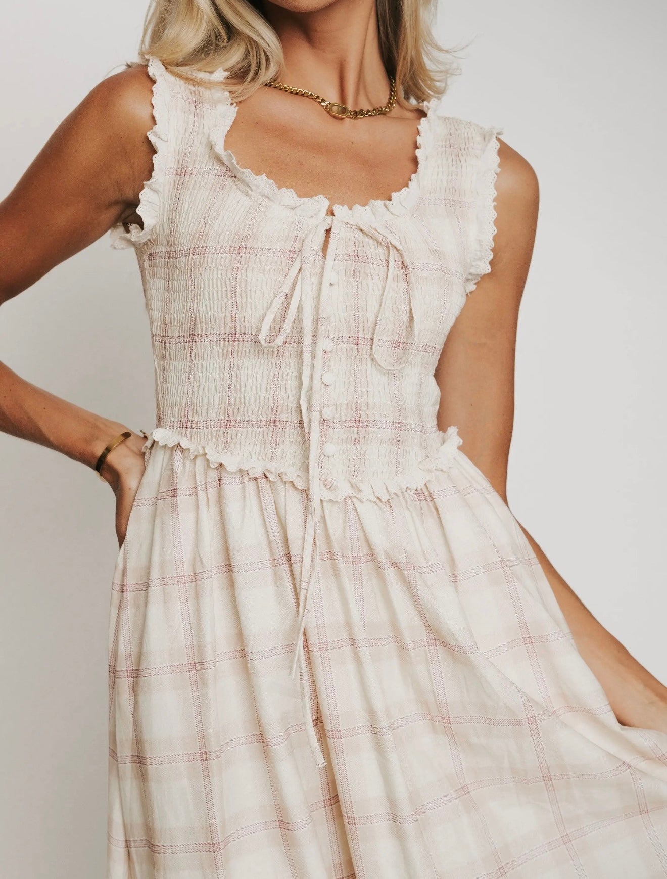 Willow Check Midi Dress