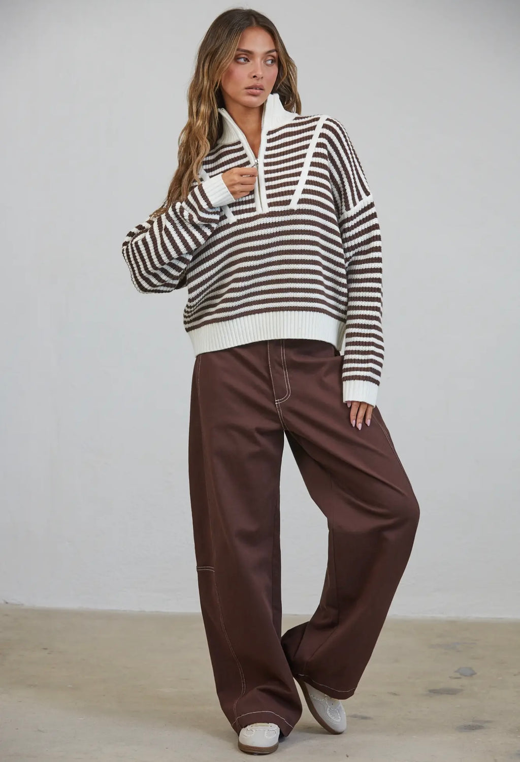 The Hampton Stripe Half-Zip Sweater