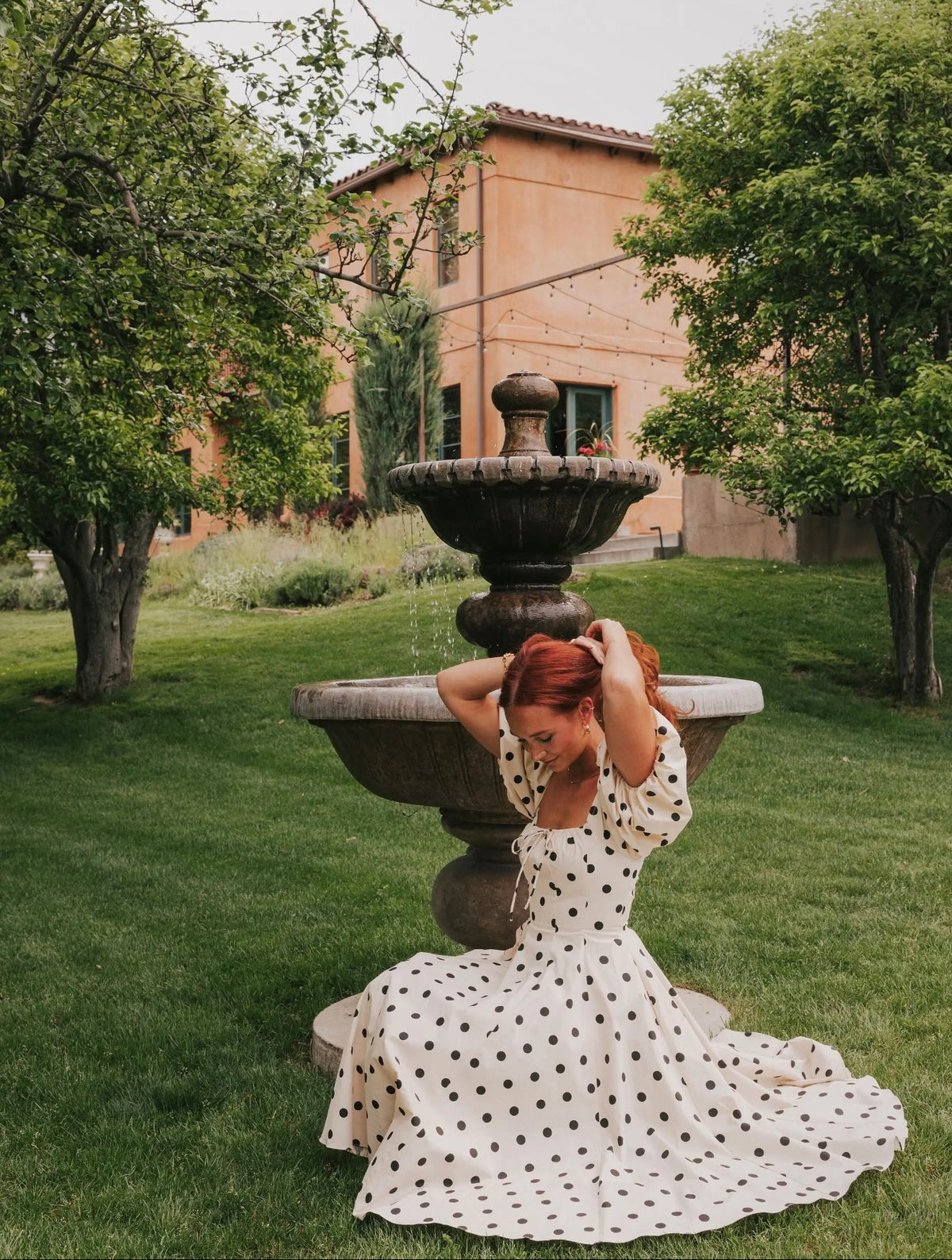 Bardot Polka Dot Midi Dress