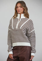 The Hampton Stripe Half-Zip Sweater
