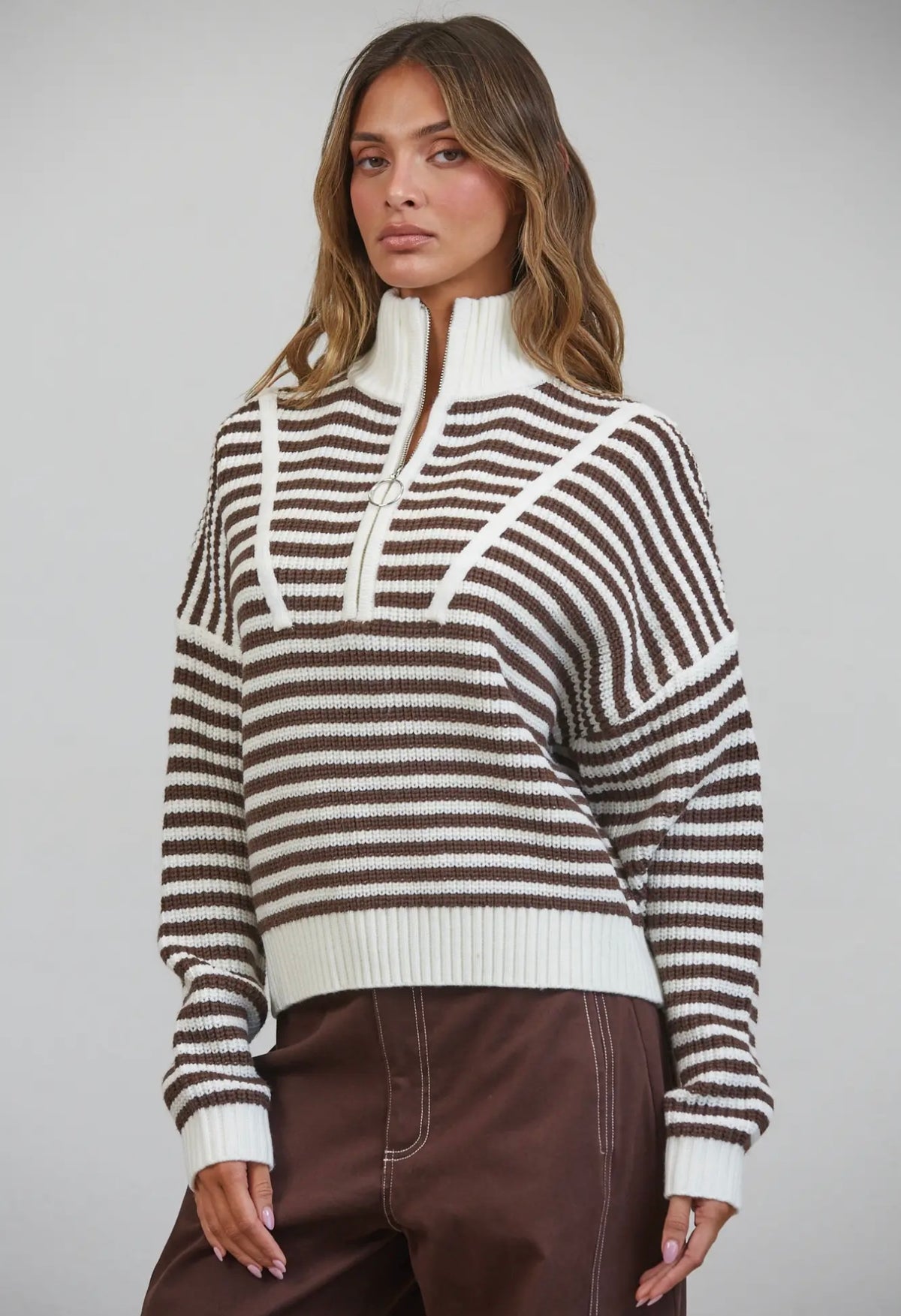 The Hampton Stripe Half-Zip Sweater