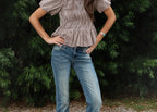 Brown Sugar Gingham Peplum Top