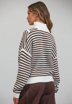 The Hampton Stripe Half-Zip Sweater