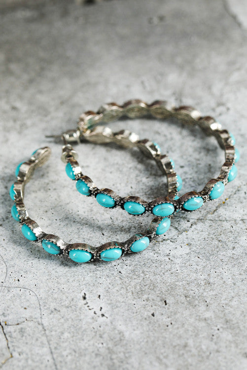 Turquoise Tide Hoops