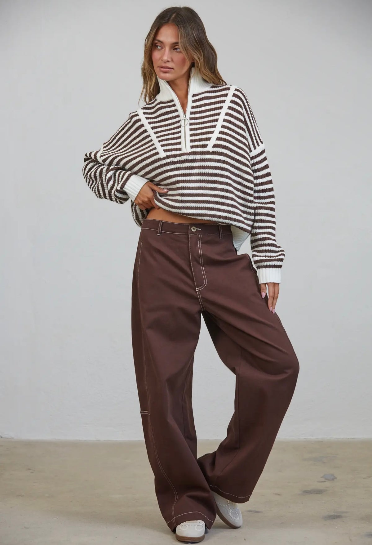 The Hampton Stripe Half-Zip Sweater