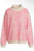 Pretty Wild Pink Zebra Mockneck