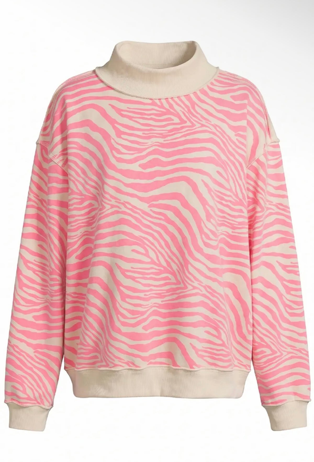 Pretty Wild Pink Zebra Mockneck