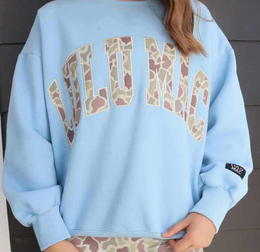 Lulu Mac Bluebird Camo Crew