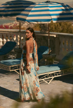 Azure Bloom Maxi Dress