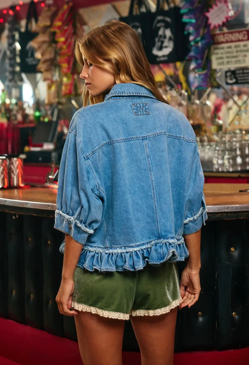 Bluebell Ruffle Denim Top