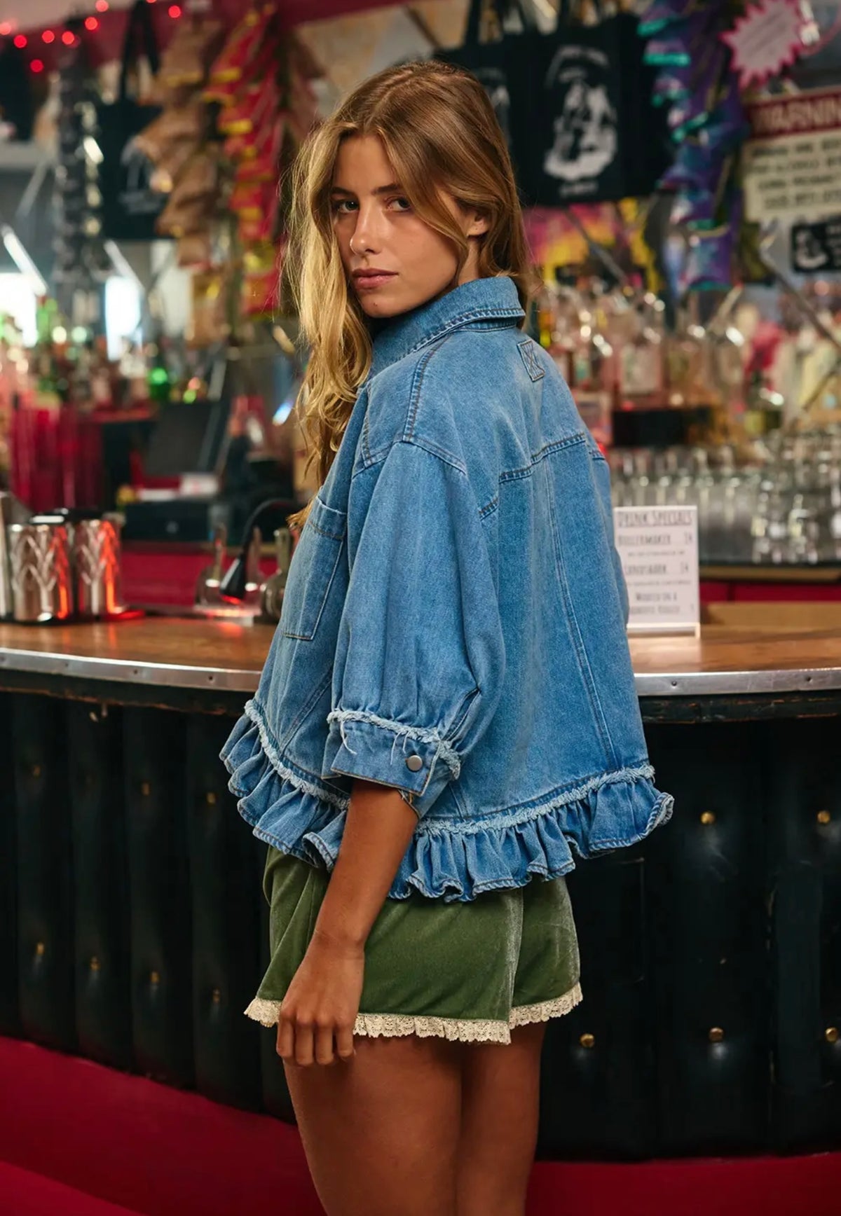Bluebell Ruffle Denim Top
