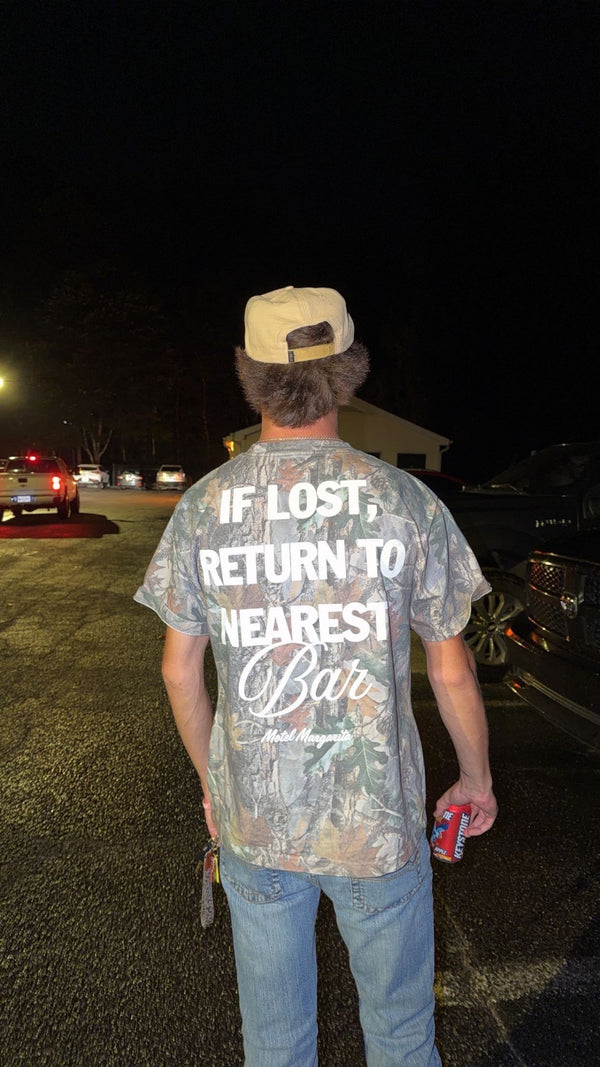 If Lost, Return to Nearest Bar Camo Tee alternate