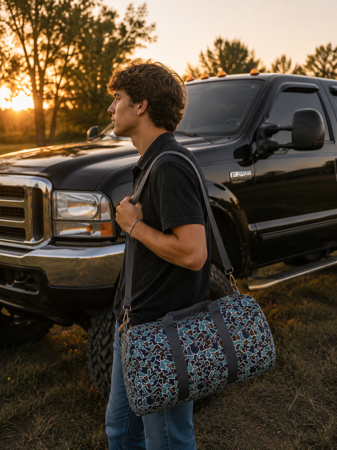 Backroad Blue Camo Duffle