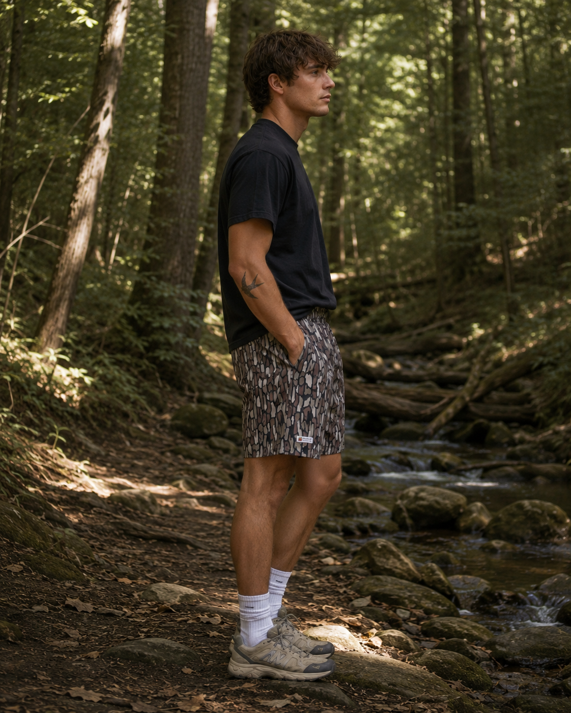 Creekbank Camo Shorts 7”