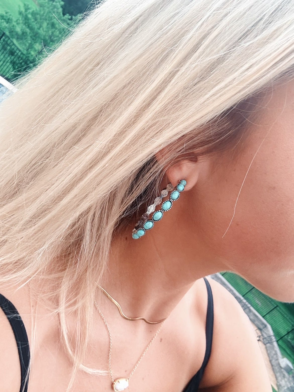 Turquoise Tide Hoops