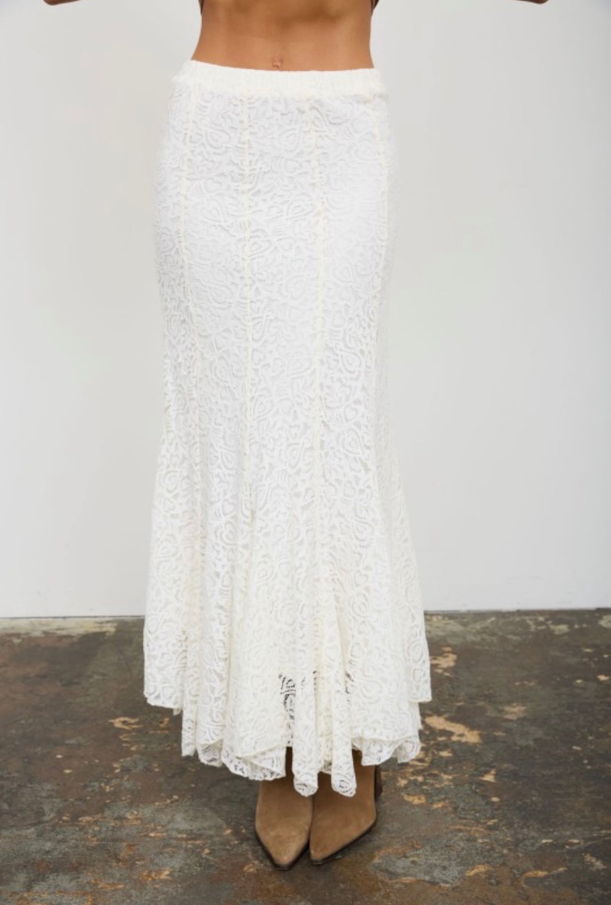 Ivory Hour Lace Skirt