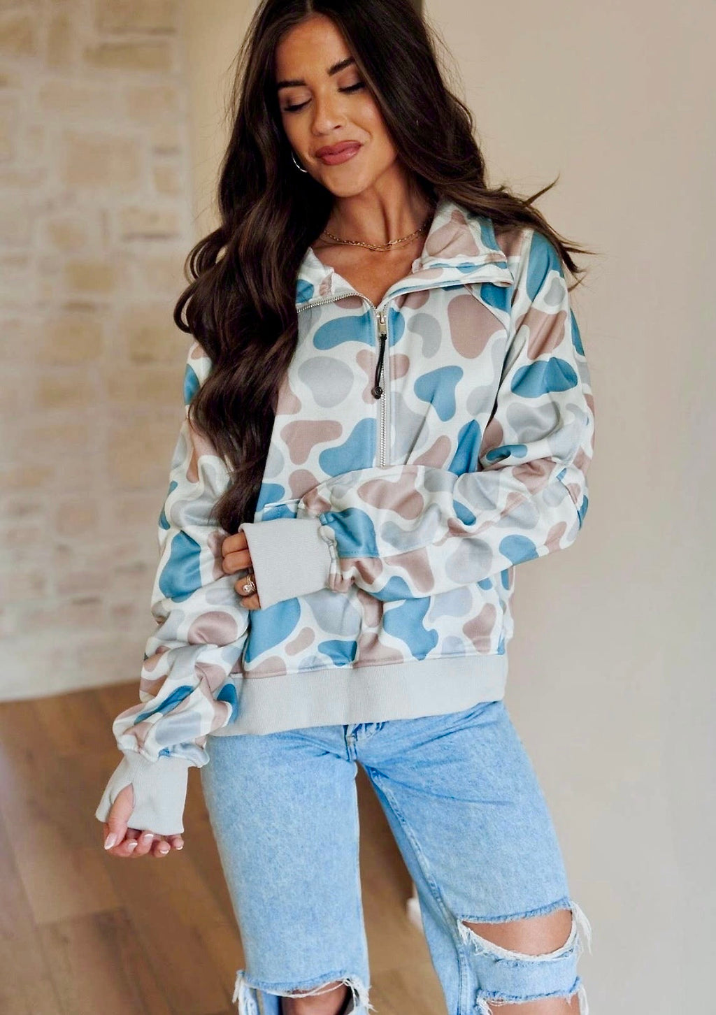 The Bluewater Camo Quarter Zip