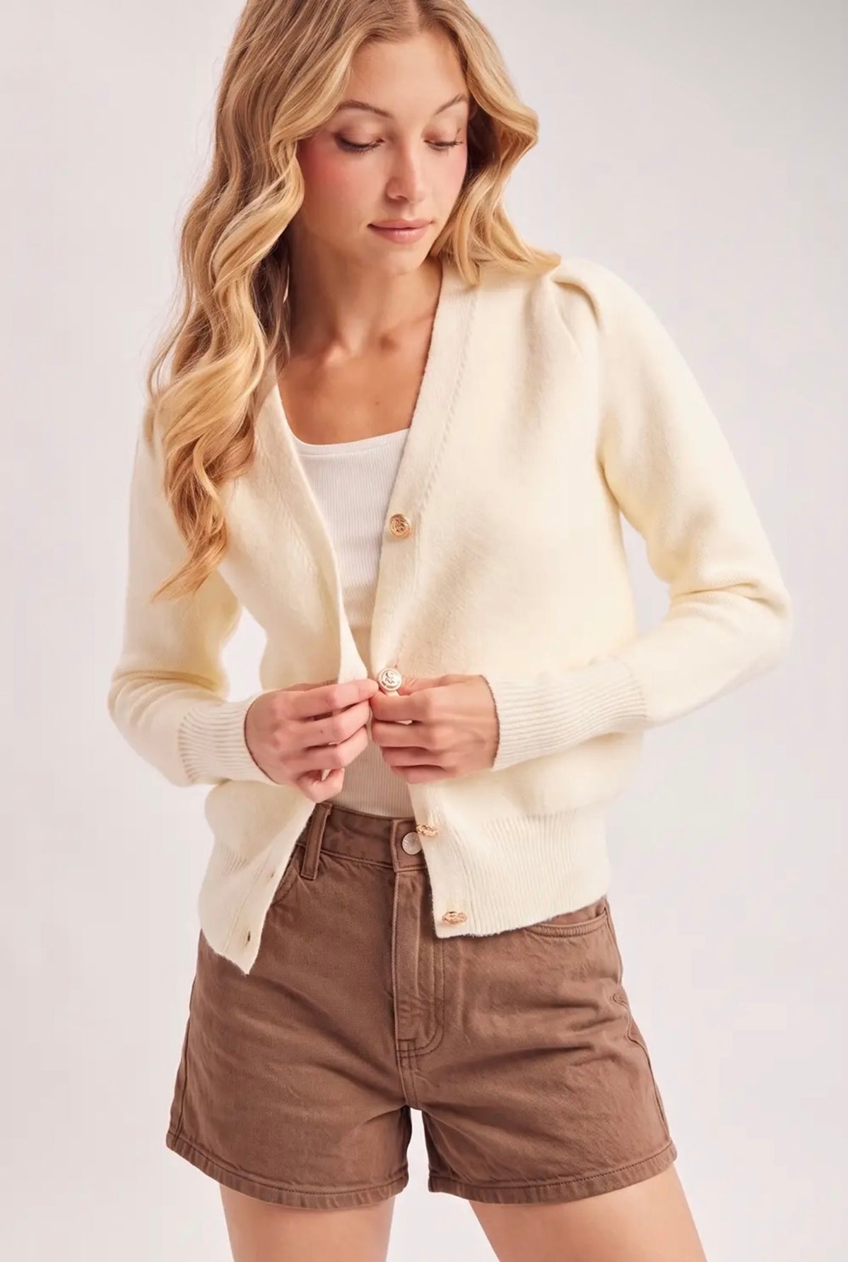 Sweetheart Button Cardigan
