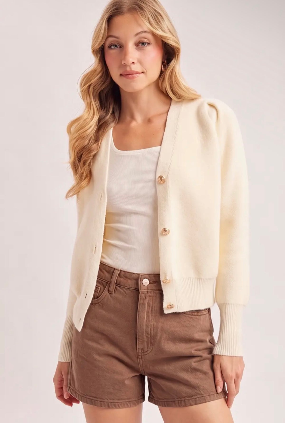 Sweetheart Button Cardigan