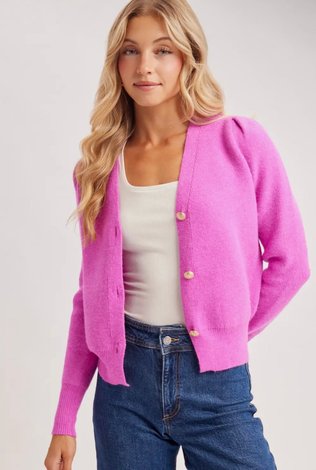 Sweetheart Button Cardigan