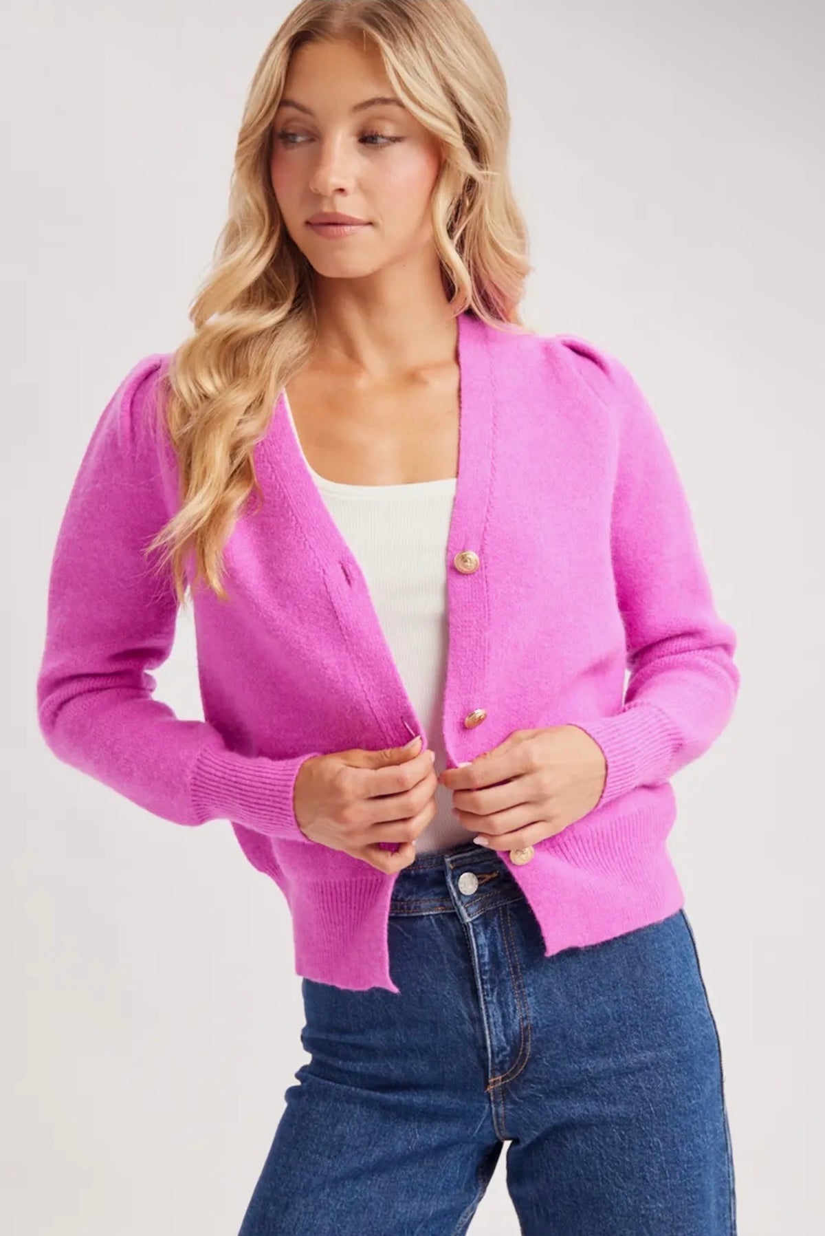 Sweetheart Button Cardigan