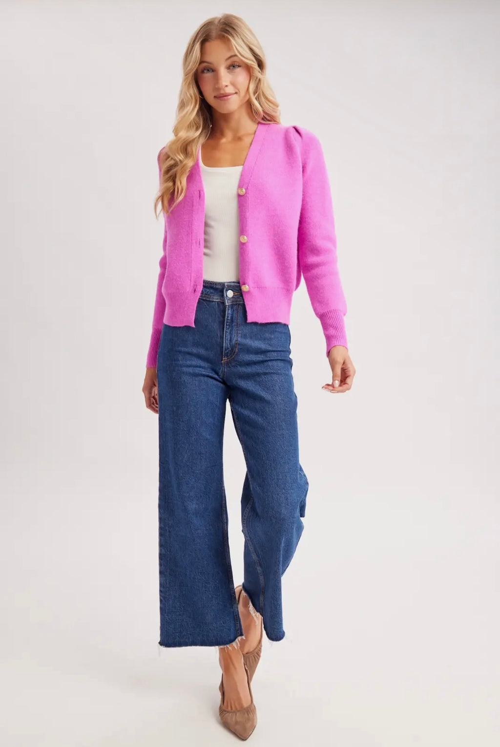 Sweetheart Button Cardigan