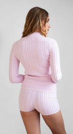 Blushing Belle Cable Knit Lounge Set