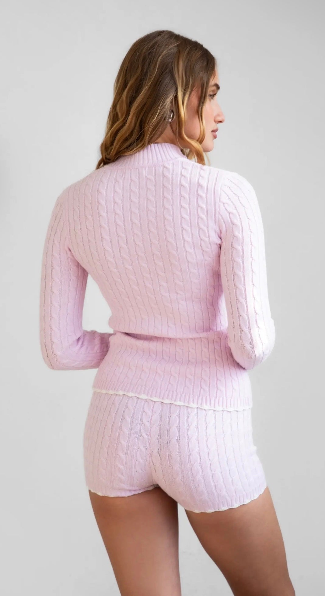 Blushing Belle Cable Knit Lounge Set