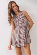 Mocha Meadow Gingham Romper