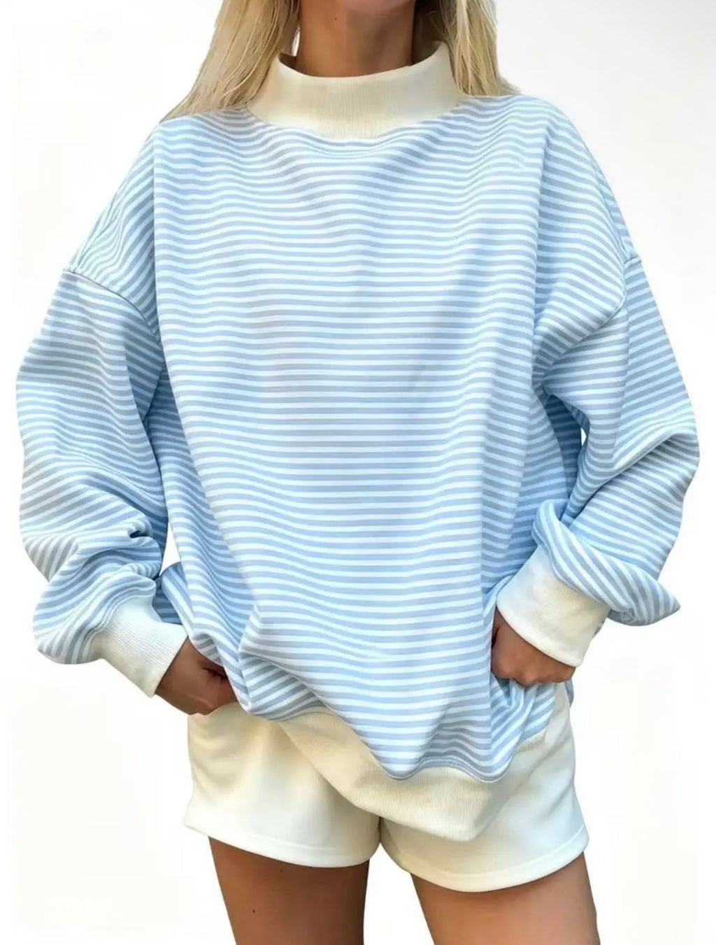 Blue & White Striped Pullover