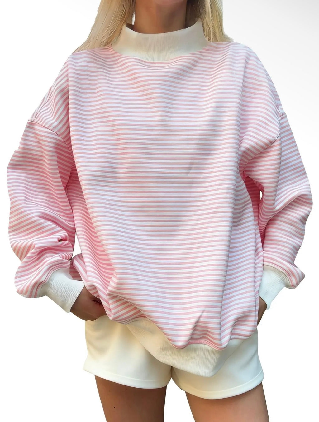Pink & White Striped Pullover