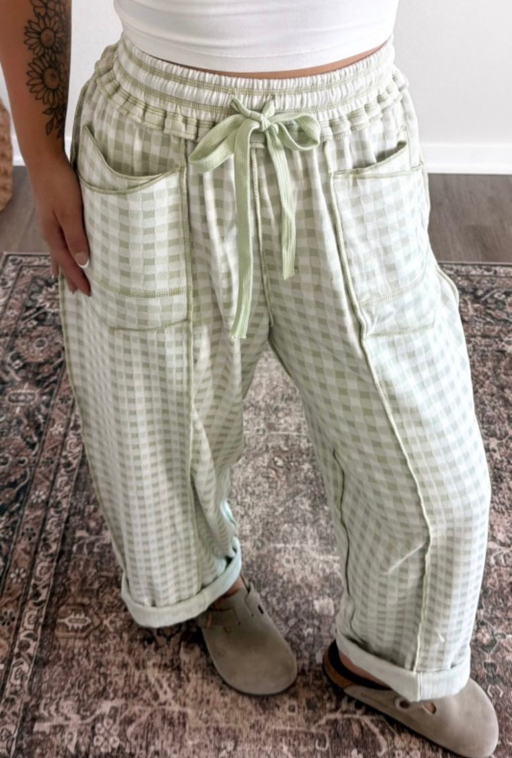 Meadow Gingham Cargo Pants
