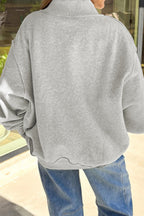Light Grey Mock Neck Reversible USA/America Graphic Sweatshirt
