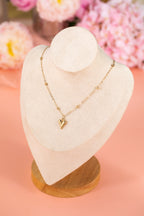 Gold Plated Alloy Puffed Heart Necklace
