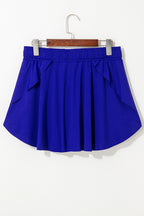 Dark Blue Drawstring High Waist Lined Tennis Skort