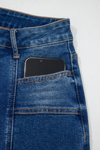 Sky Blue Tailored Seam Detail Womens Shift Jeans