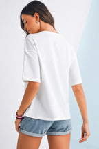 White Flag Bow Graphic Crewneck Tee