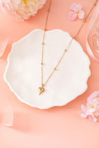 Gold Plated Alloy Puffed Heart Necklace